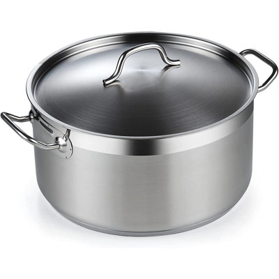 Cooks Standard Professional 9 Quart Stainless Steel Stock Pot, Dutch Oven Pot with Lid, Stockpot with Lid for Pasta, Soup, Spaghetti, Oven Safe, Dishwasher Safe, Cookware for Canning, Simmer