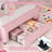 Velvet Upholstered Storage Bed With LED Lights, Storage Platform Bed With 2 Drawer & Charging Station-10528047-12461070
