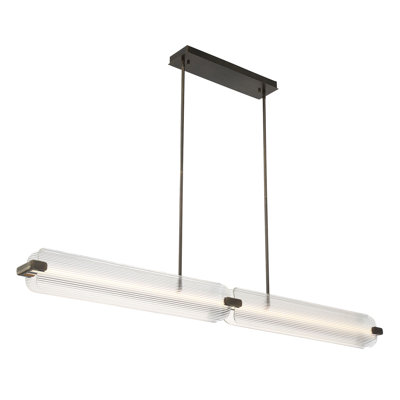 Eurofase Neoness, Chandelier, 4-light, 67", Weathered Brass, Smoked Glass In Clear