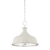 Painted No. 1 Pendant in Polished Nickel and Soft French Blue by Mark D. Sikes