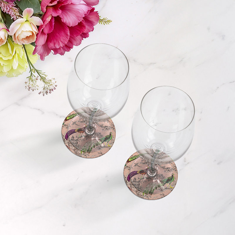 Sous-verres ronds en cuir végétal, Savannah