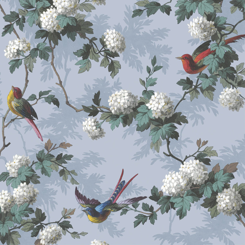 Floral Wallpaper Roll, Blue