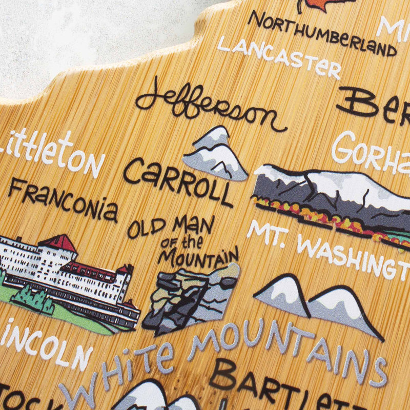 Planche à découper et à servir avec œuvre d'art par Fish Kiss, New Hampshire