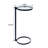 Alto C Shaped Martini Drink Round Table Black Metal Base Tempered Glass Top-2039176611