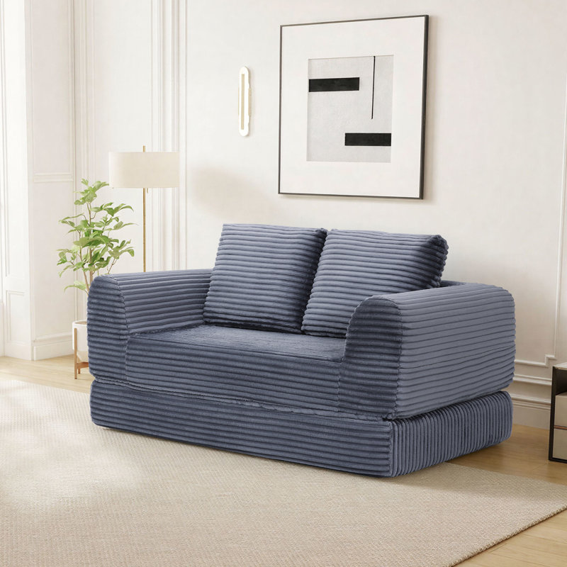 Canapé-lit Boneless Cloud Compression, Gris, H 33,8 po x l 63 po x P 37,4 po