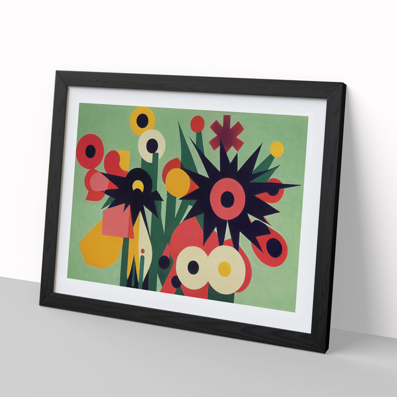 Boundless Abstract Flowers - Single Picture Frame Print, Black Framed, 46cm H x 64cm W x 2cm D