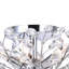 Plafonnier encastré 6 lumières 22 po finition chrome avec feuilles en cristal