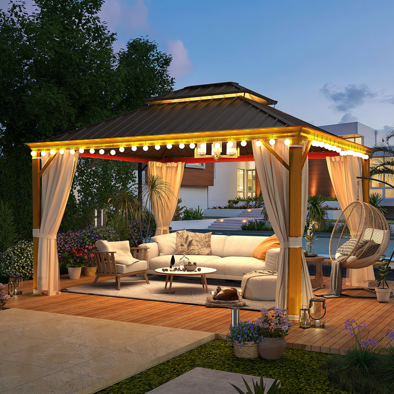 Serre L 12 pi. D Pavillon de jardin en aluminium avec tablettes