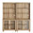Sideboard Cabinet With Bar Hutch, Buffet Cabinet With Glass Doors And 5 Tier Shelve, Oak, 68''