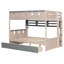 Lit superposé double pleine grandeur avec DEL, 2 tiroirs et tablette, lit mezzanine pour enfants, gris-1444721987-1444721990