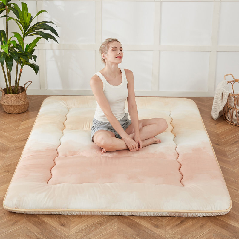 Streicher Japanese Floor Mattress, Futon Mattress with Washable Cover Japanese Futon Suitable for Camping, Guest, Full