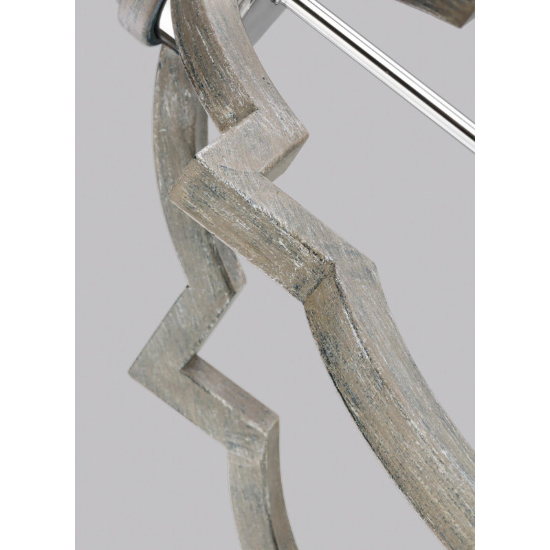 Freemont 6-Light Dimmable Geometric Chandelier, Washed Pine, Not Included