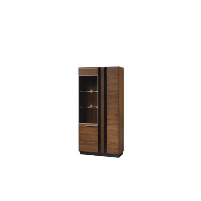 Katzman Solid and Manufactured Oak Wood 2-Door Display Cabinet