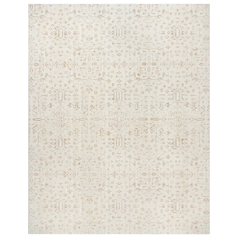 Tapis d'intérieur ivoire en polyester crème ivoire Kimmswick Joeri, Rectangle 5 pi 3 po x 7 pi