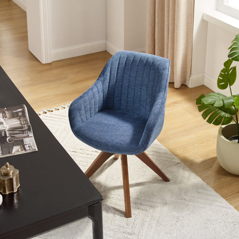 Upholstered Swivel Armchair, Blue