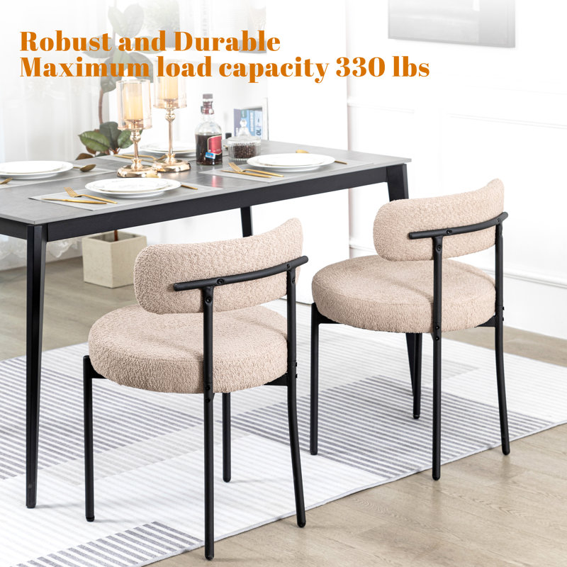 Ameira 75.95cm H Upholstered Metal Side Chair, Tan
