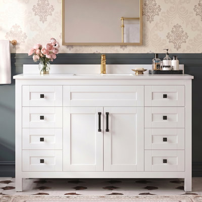 Meuble-lavabo 48 po avec lavabo encastré en céramique certifié CUPC