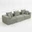 Canapé modulaire à assise profonde modulaire à 3 places avec support entièrement en mousse et revêtement en chenille moelleux pour un confort ultime.-393606874
