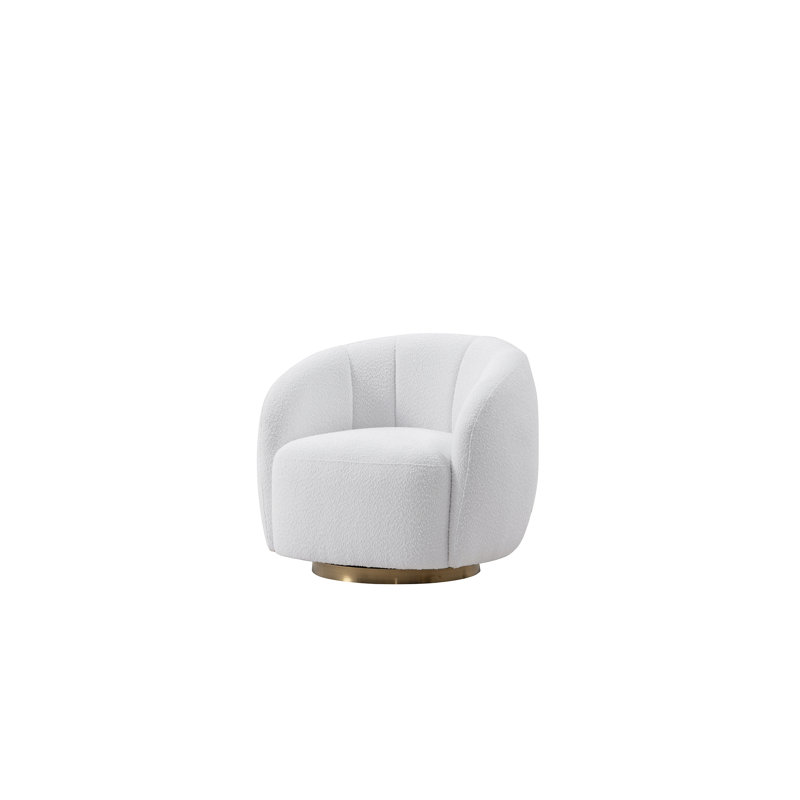 Zaivian Upholstered Swivel Barrel Chair