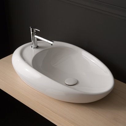 Scarabeo by Nameeks Moai 18.1 " Vitreous China Oval Bathroom Sink