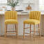 Mid-Century Petal Back Counter Height Bar Stools, Upholstered Bar Chairs with Solid Wood Frame, High Density Foam Cushion for Kitchen Island-1358059202-1358059260