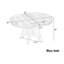 Table de cuisine vintage pour 4 à 6 personnes, 107 à 147 cm, finition vieillie, pieds croisés, style rétro rustique, extensible, détails rainurés uniques