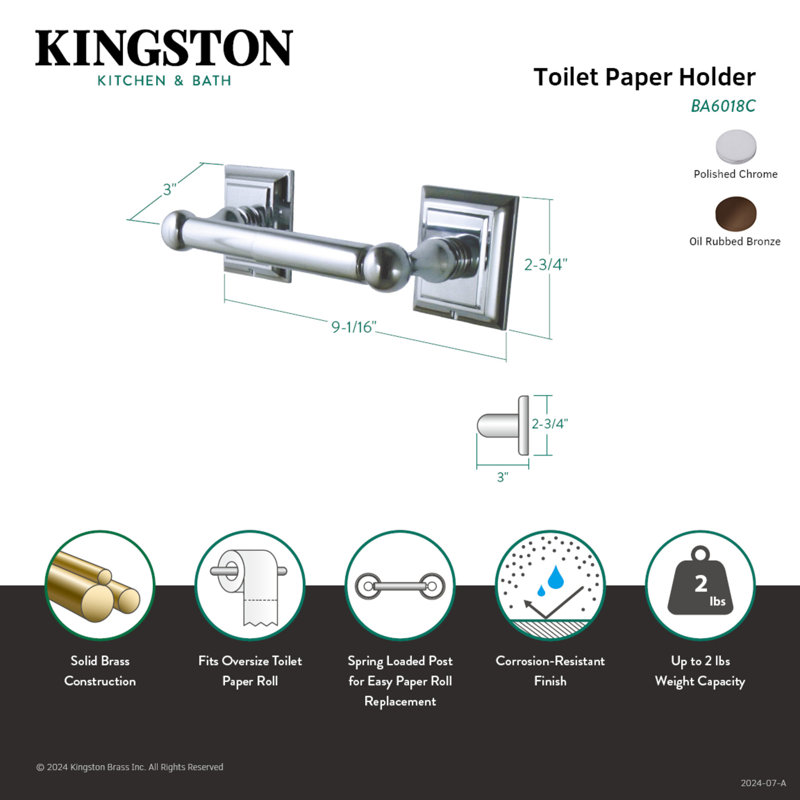 Kingston Brass Millennium Toilet Paper Holder, Oil Rubbed Bronze