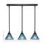 Luminaire suspendu linéaire sur pied 3 lumières avec verre cristal bleu sarcelle de 7 po-118372362-71758154-71758156