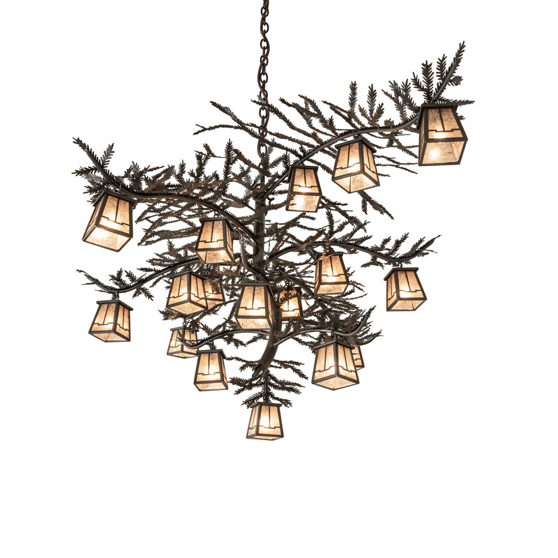 66" Wide Pine Branch Valley View 18 Light Chandelier