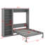Lit escamotable double avec tablettes-914257271