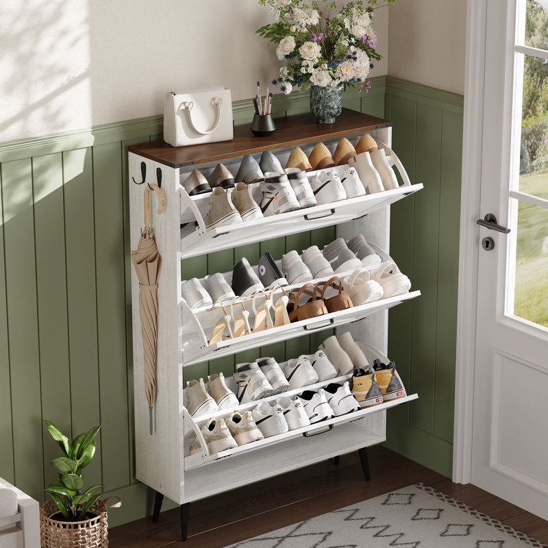 Armoire de rangement à chaussures Tomoye, Blanc