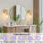 1-Light Gold Modern Wall Sconce With Clear Striped Glass Shade-59003840