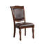 Luxueux ensemble de chaises de salle à manger en similicuir espresso en bois massif de 2 pièces