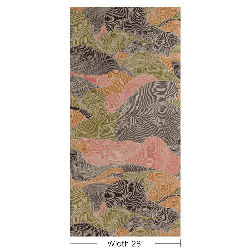 Celeste Tourbillon Abstract Pulp Blend Roll, Black/Green/Orange