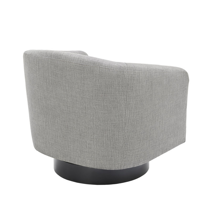 Bennett 73.1Cm Wide Swivel Barrel Chair, Light Grey Polyester Blend