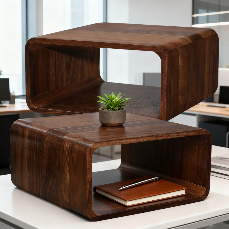 Organisateur de rangement cubique empilable en bois, bibliothèque polyvalente en chêne pour décoration de bureau et de chambre à coucher, tablette moderne avec finition durable