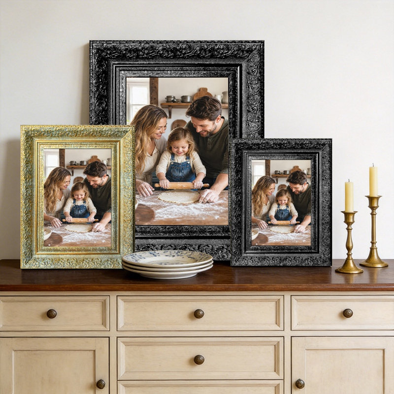 Cadre 3 photos mural noir pour présentation de photos et d'anniversaires 8 "x 10", Noir, 3, L 8 po x H 10 po