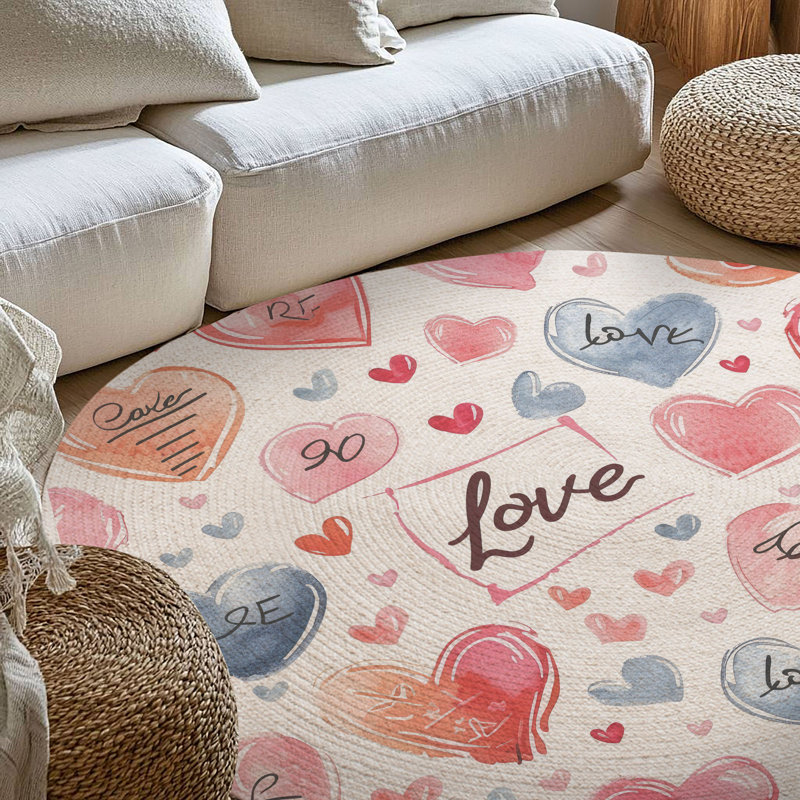 Tapis tressé Heartfelt, Rond 5 pi