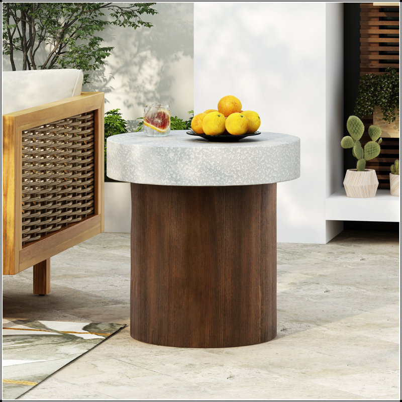 Dessus blanc antique et table d'appoint avec cadre en bois naturel, parfait pour ajouter de l'élégance et de la fonctionnalité à tout espace.