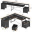 Rockville 108.2'' W L-Shaped Computer Desk with Drawers and Power Outlets-889821888