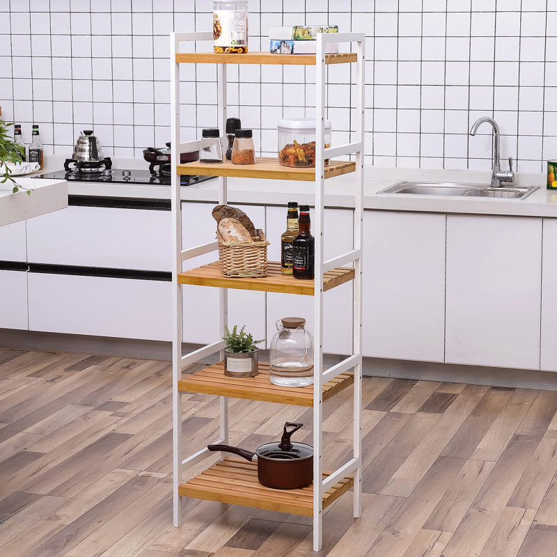 Agnese Solid Wood Freestanding Bathroom Shelves