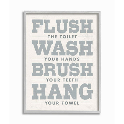 «Flush Wash Brush Hang Bold» gris et blanc texturé par l'artiste Stephanie Workman Marrott - reproduction d'art textuel