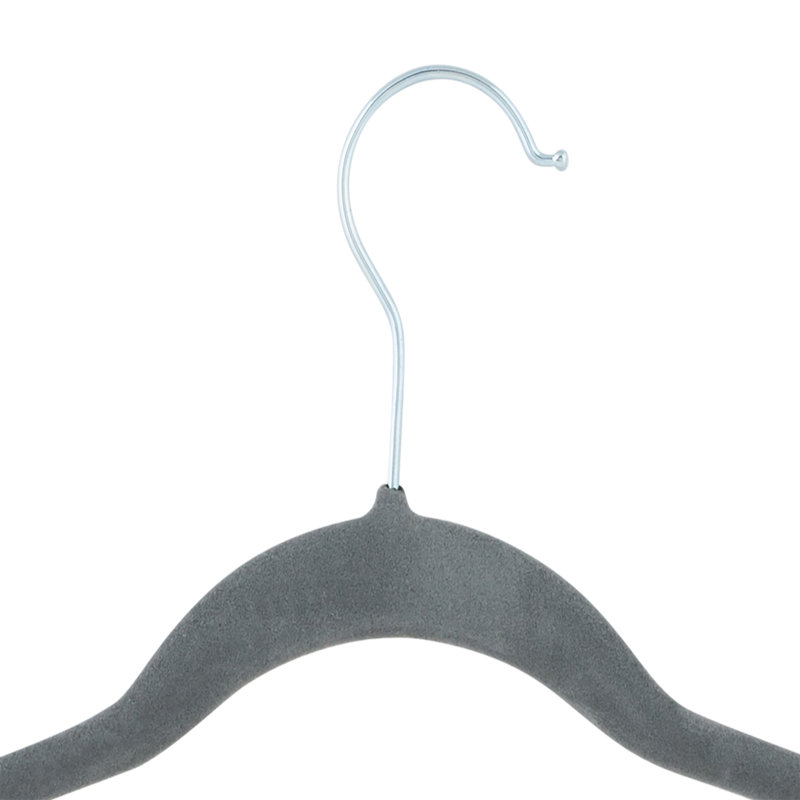 Paquet de 24 cintres pour enfants en velours gris Simplify, Gris, 24
