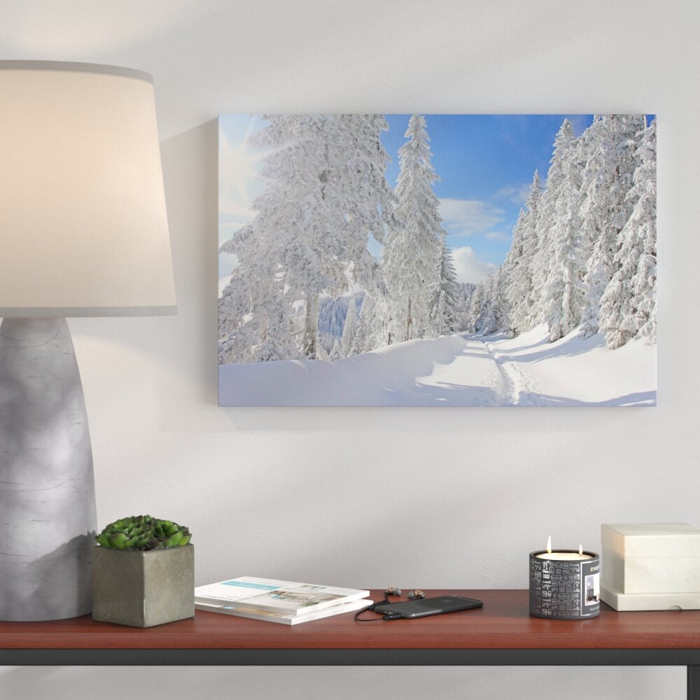 Leinwandbild „Winterlandschaft Bäume“, Fotodruck