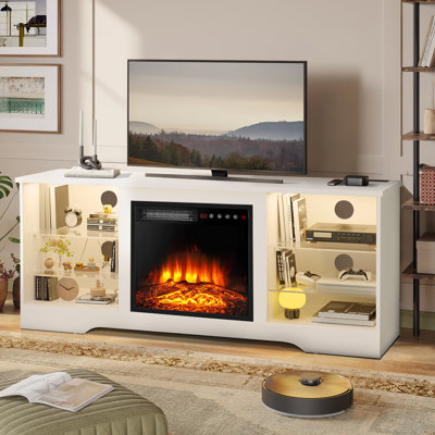 Alazik TV Stand for TVs up to 65" with Fireplace Included