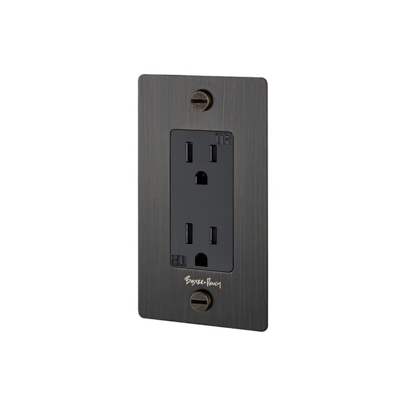 1G Duplex Outlet / With Logo , Bronze