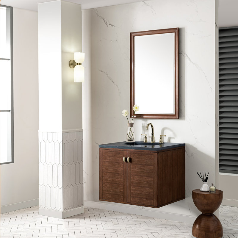 Amberly 30'' W Single Vanity, Charcoal Soapstone, 8" Widespread