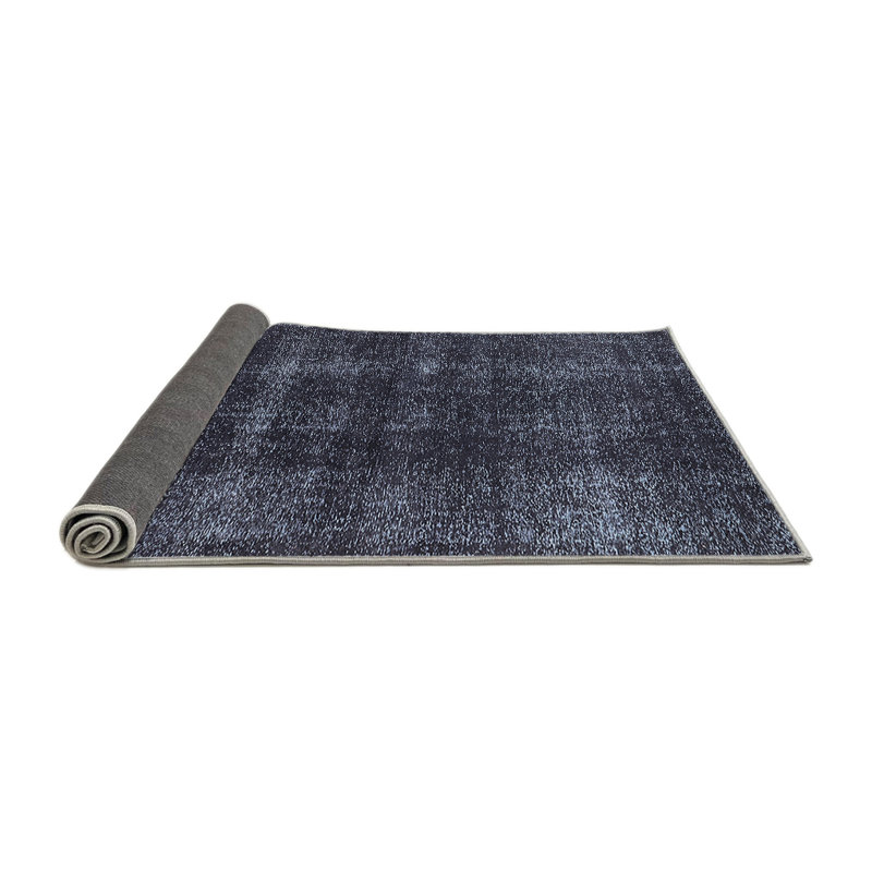 Tapis abstrait bleu foncé Huckins, Rond 7 pi