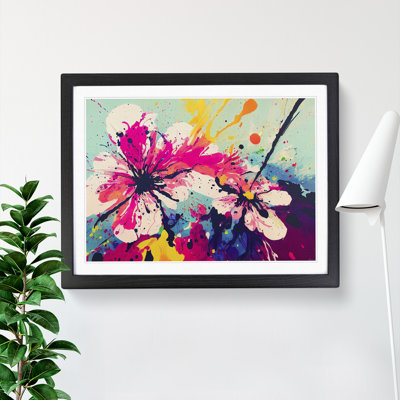 Unique Flower Splash Abstract - Framed Print