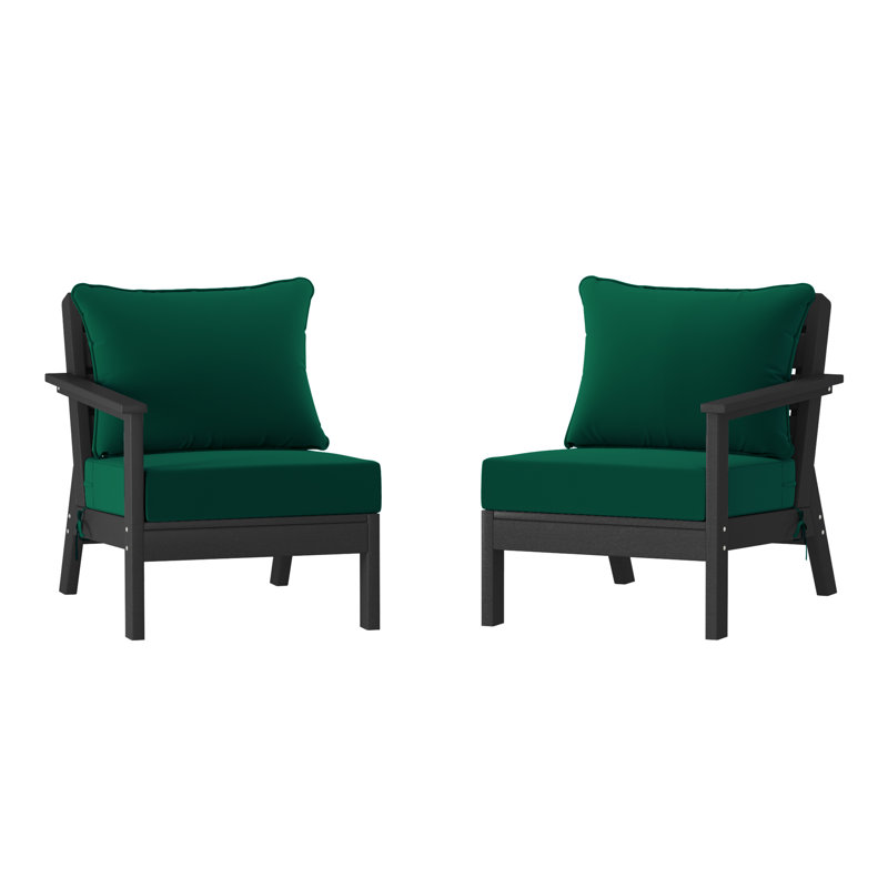 Ensemble de sièges profonds avec coussins, Green, Black